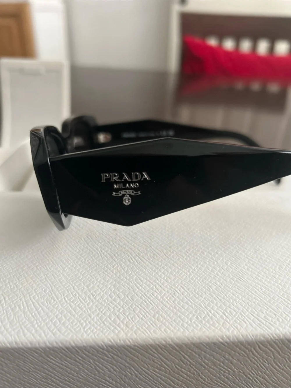 Prada Black Geometric Rectangle Women's Sunglasses